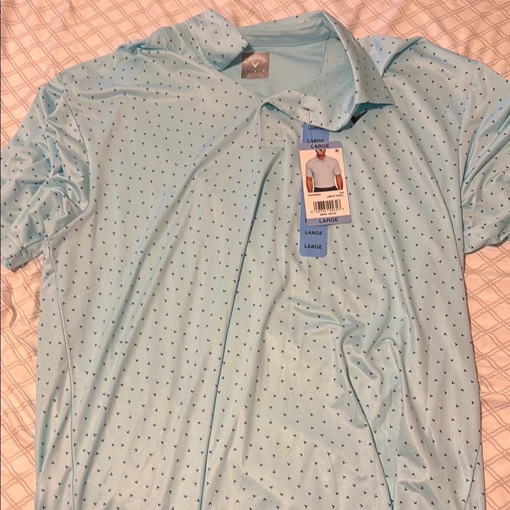 Callaway Blue Polo Shirt Soft Cotton Casual
